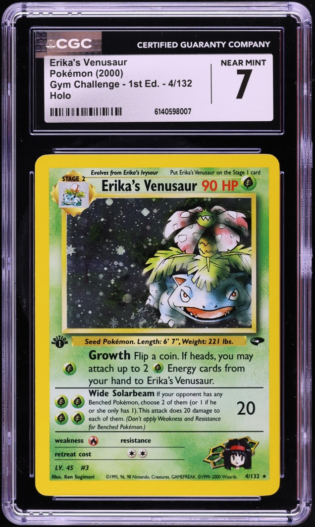 2000 Pokemon Gym Challenge 1st Edition Holo Erika's Venusaur #4 CGC 7 NRMT