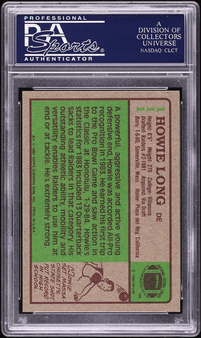 1984 Topps Football Howie Long ROOKIE #111 PSA 10 GEM MINT