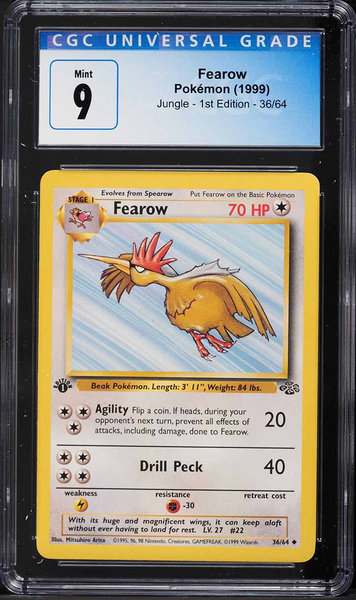 1999 Pokemon Jungle 1st Edition Fearow #36 CGC 9 MINT