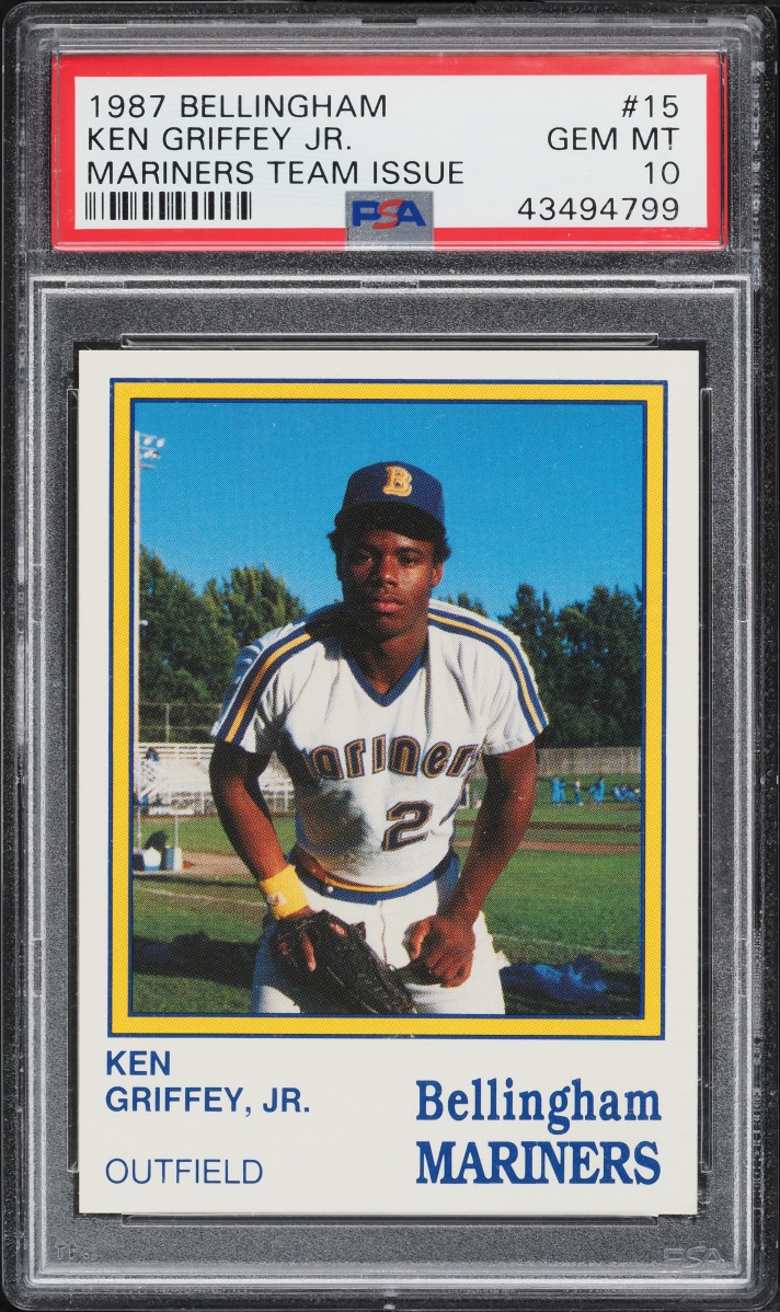 1987 Bellingham Mariners Team Issue Ken Griffey Jr. ROOKIE #15 PSA 10 GEM MINT