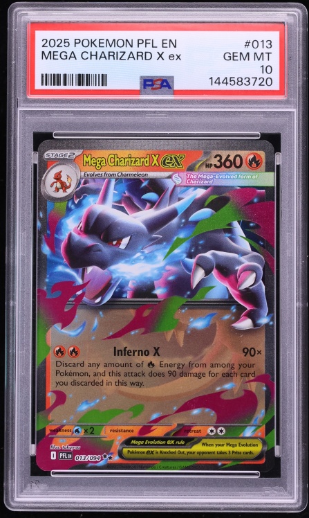 2025 Pokemon Mega Evolution Phantasmal Flames Mega Charizard X ex #13 PSA 10 GEM MINT