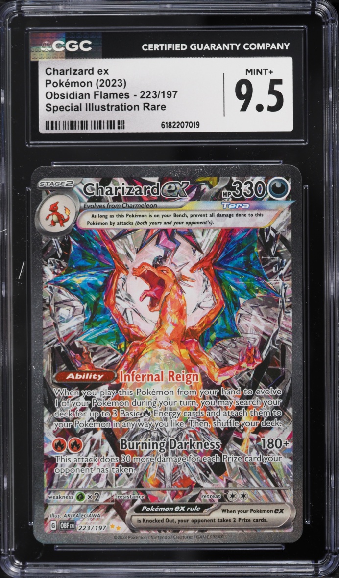 2023 Pokemon Scarlet & Violet Obsidian Flames SIR Charizard Ex #223 CGC 9.5 MINT+