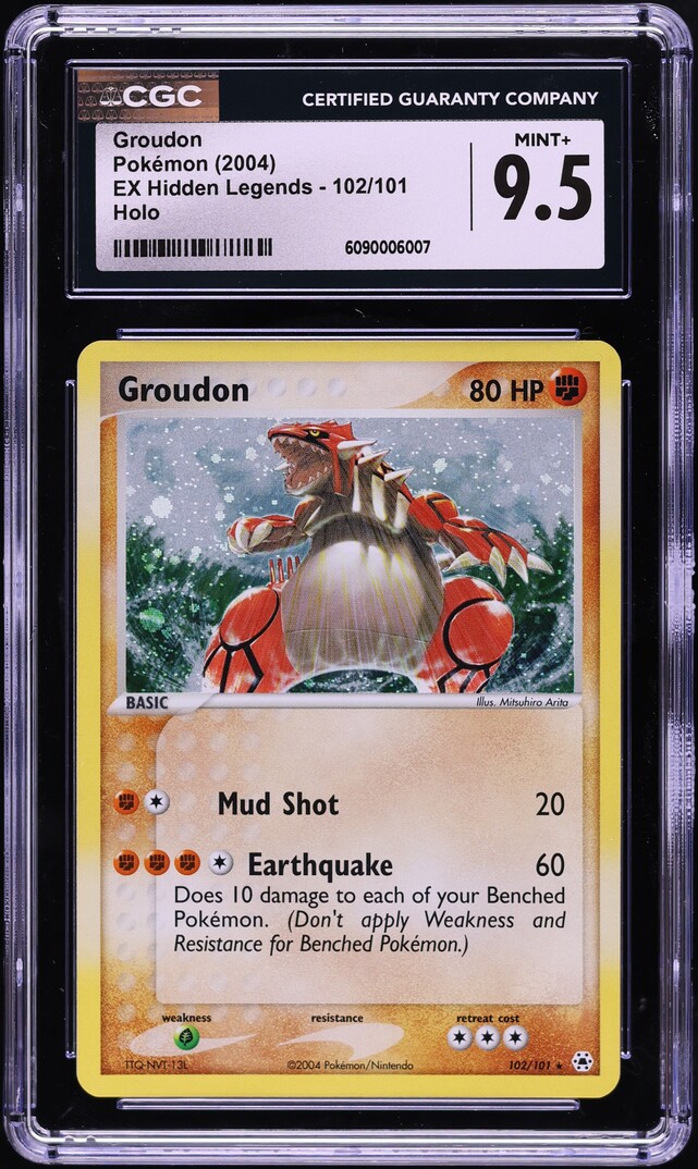 2004 Pokemon EX Hidden Legends Holo Groudon #102 CGC 9.5 MINT+