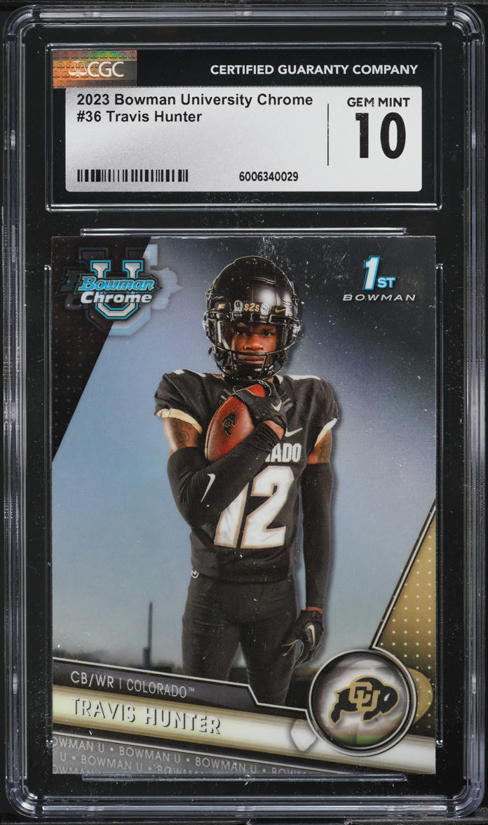 2023 Bowman Chrome University Travis Hunter ROOKIE #36 CGC 10 GEM MINT