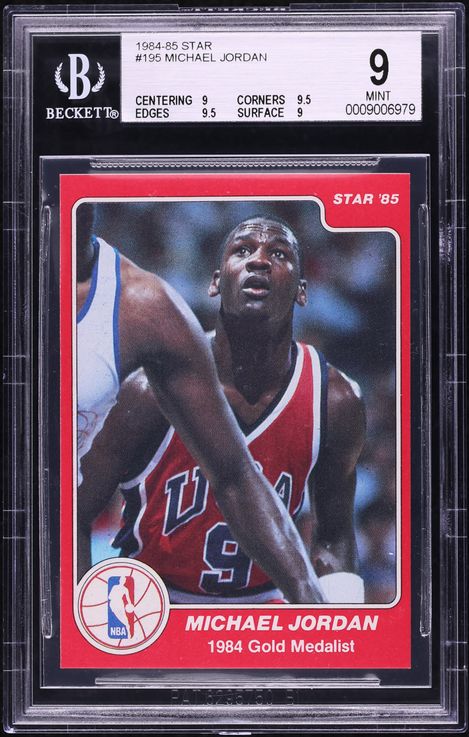 1984 Star Basketball Michael Jordan ROOKIE #195 BGS 9 MINT