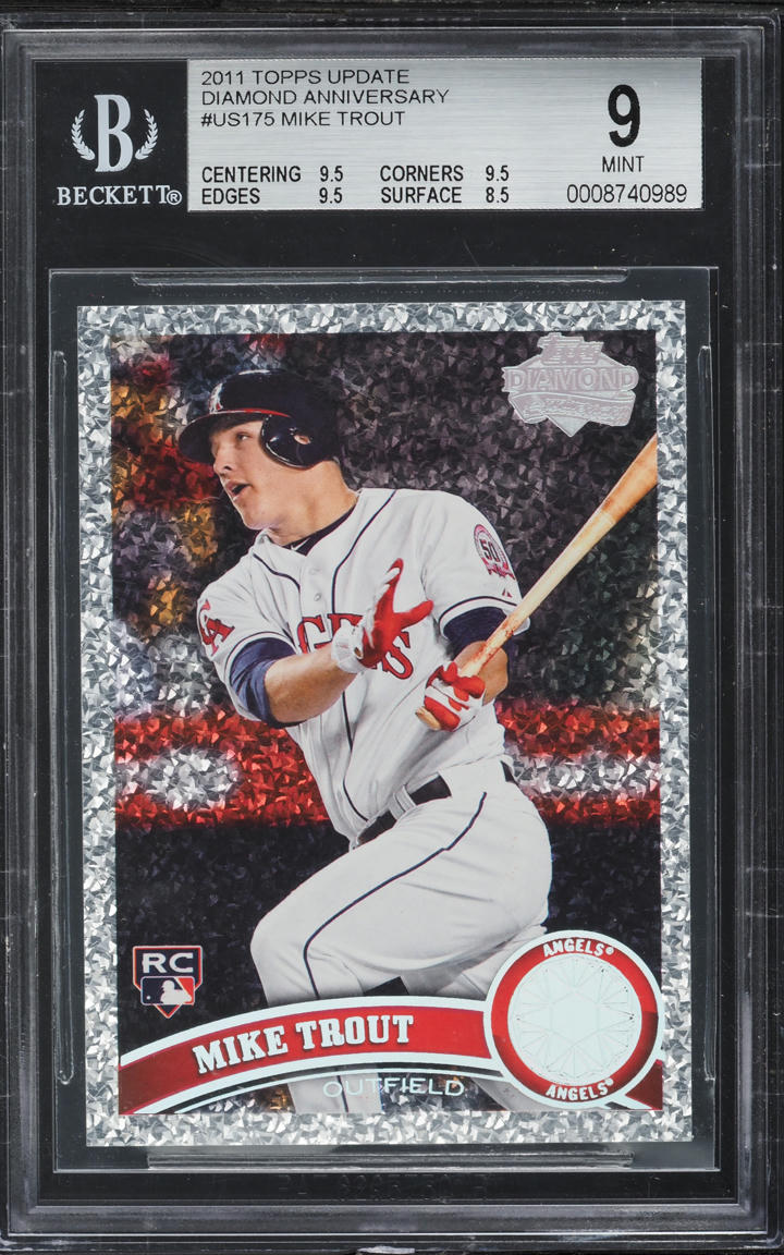 2011 Topps Update Diamond Anniversary Mike Trout ROOKIE #US175 BGS 9 MINT