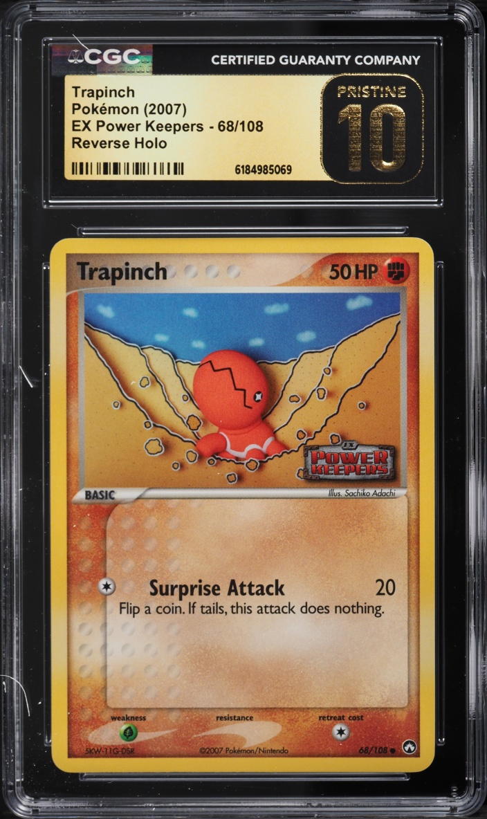 2007 Pokemon EX Power Keepers Reverse Holo Trapinch #68 CGC 10 PRISTINE