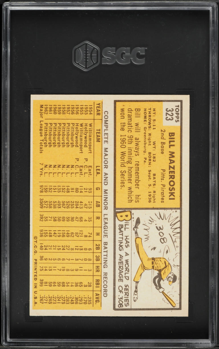1963 Topps Bill Mazeroski #323 SGC 6.5 EXMT+