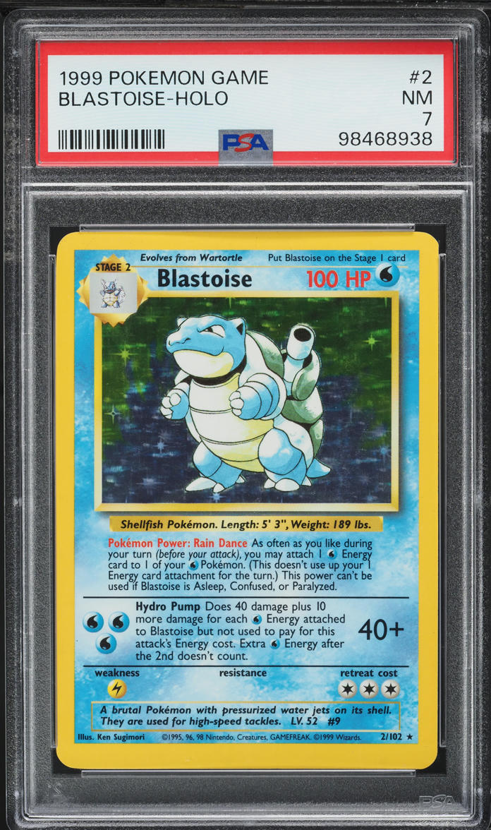 1999 Pokemon Base Set Holo Blastoise #2 PSA 7 NRMT