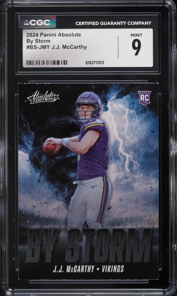 2024 Absolute By Storm J.J. McCarthy ROOKIE #BS-JMY CGC 9 MINT