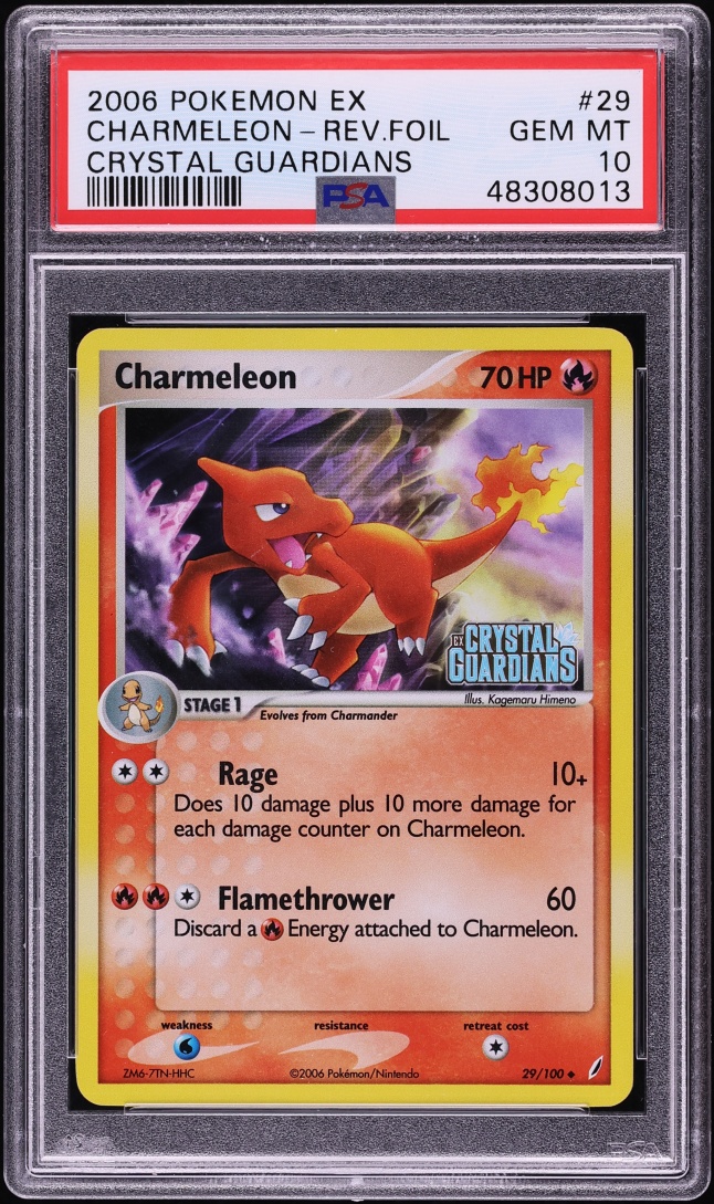 2006 Pokemon EX Crystal Guardians Reverse Holo Charmeleon #29 PSA 10 GEM MINT