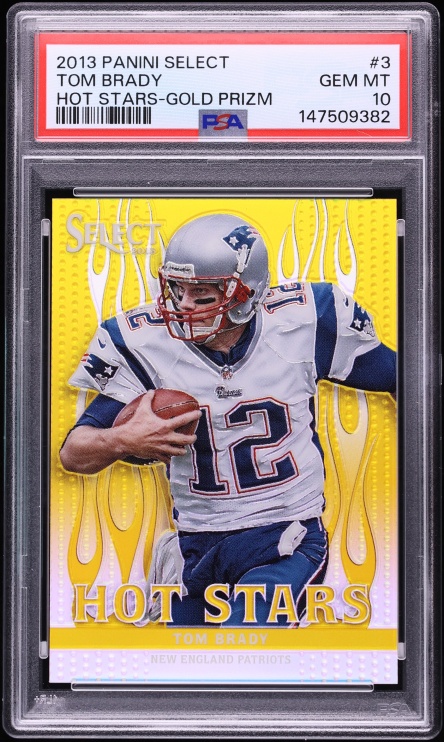2013 Select Hot Stars Gold Prizm Tom Brady /10 #3 PSA 10 GEM MINT