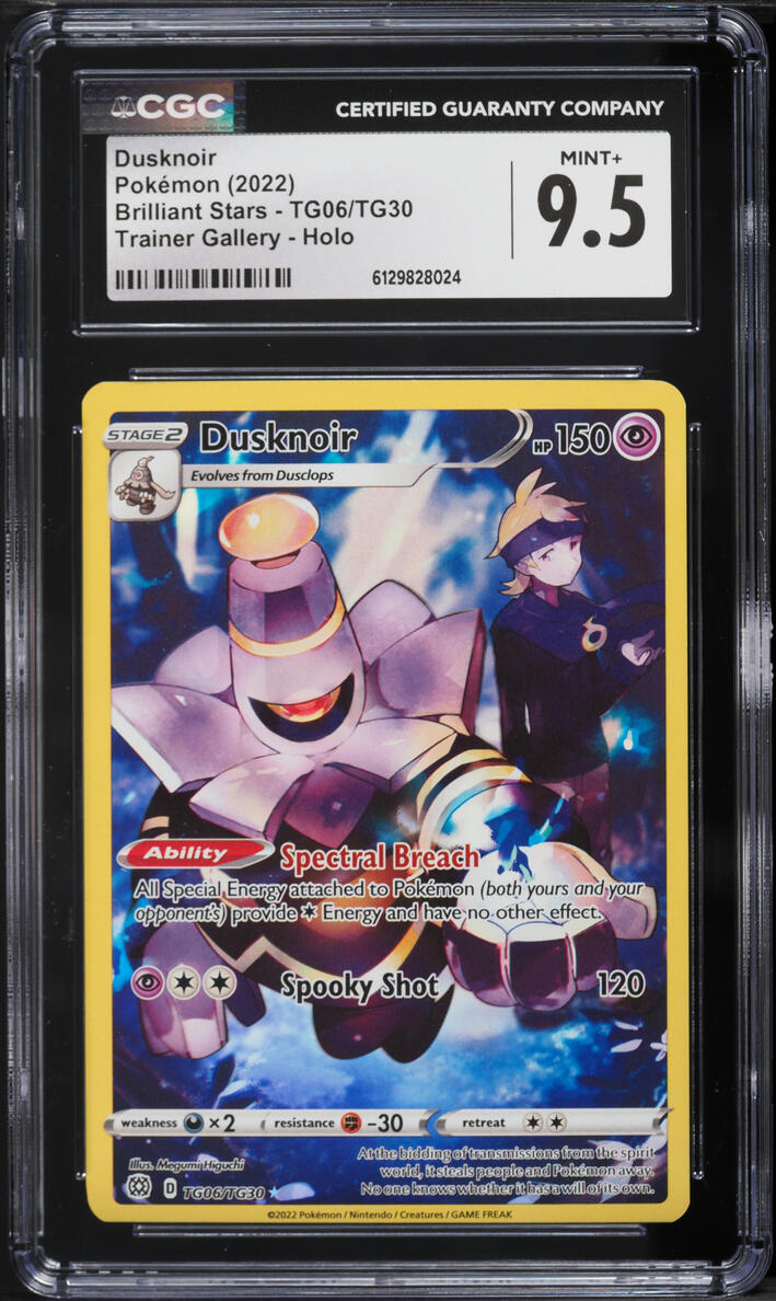 2022 Pokemon Sword & Shield Brilliant Stars CHR Dusknoir #TG06 CGC 9.5 MINT+