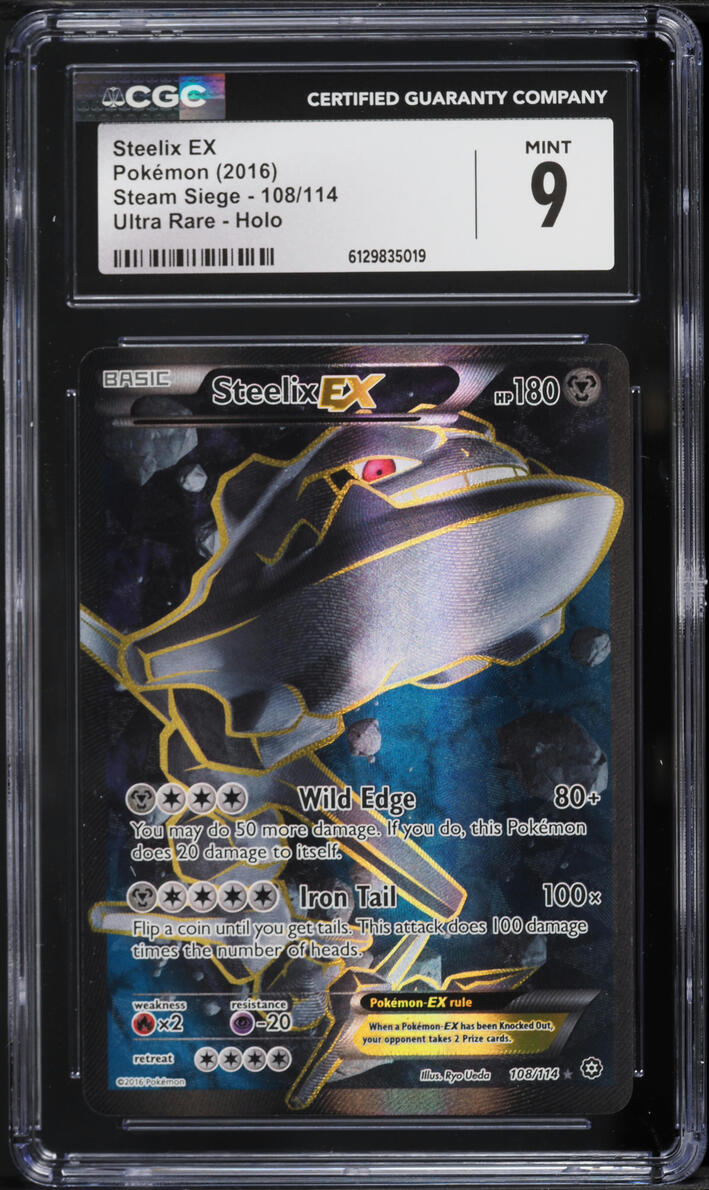 2016 Pokemon XY Steam Siege Full Art Steelix Ex #108 CGC 9 MINT