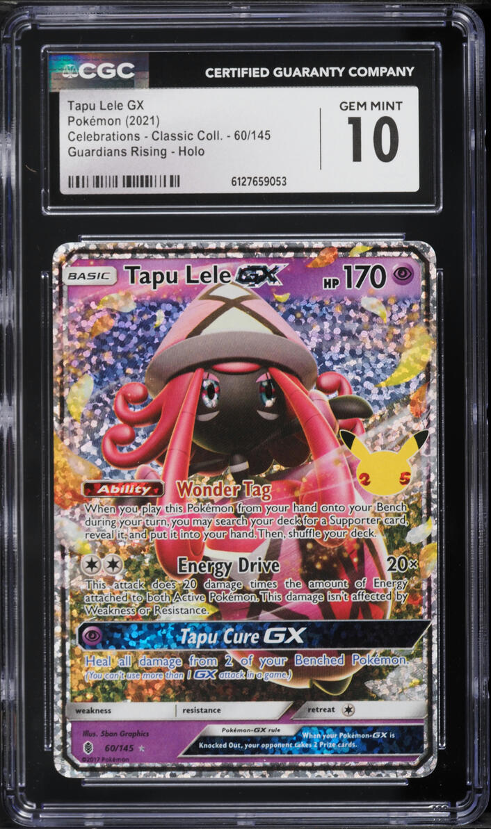 2021 Pokemon Sword & Shield Celebrations Classic Collection Holo Tapu Lele GX #60 CGC 10 GEM
