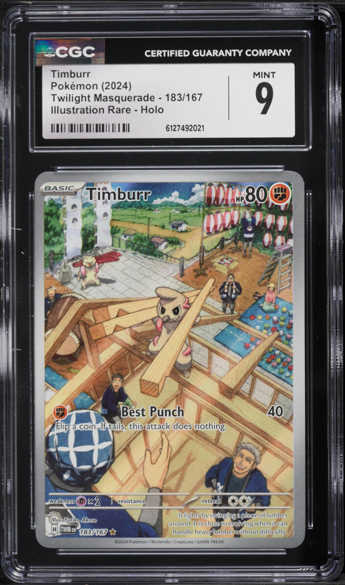 2024 Pokemon Scarlet & Violet Twilight Masquerade IR Timburr #183 CGC 9 MINT
