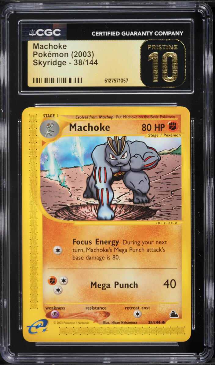 2003 Pokemon Skyridge Machoke #38 CGC 10 PRISTINE