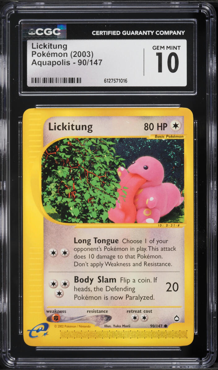 2003 Pokemon Aquapolis Lickitung #90 CGC 10 GEM MINT