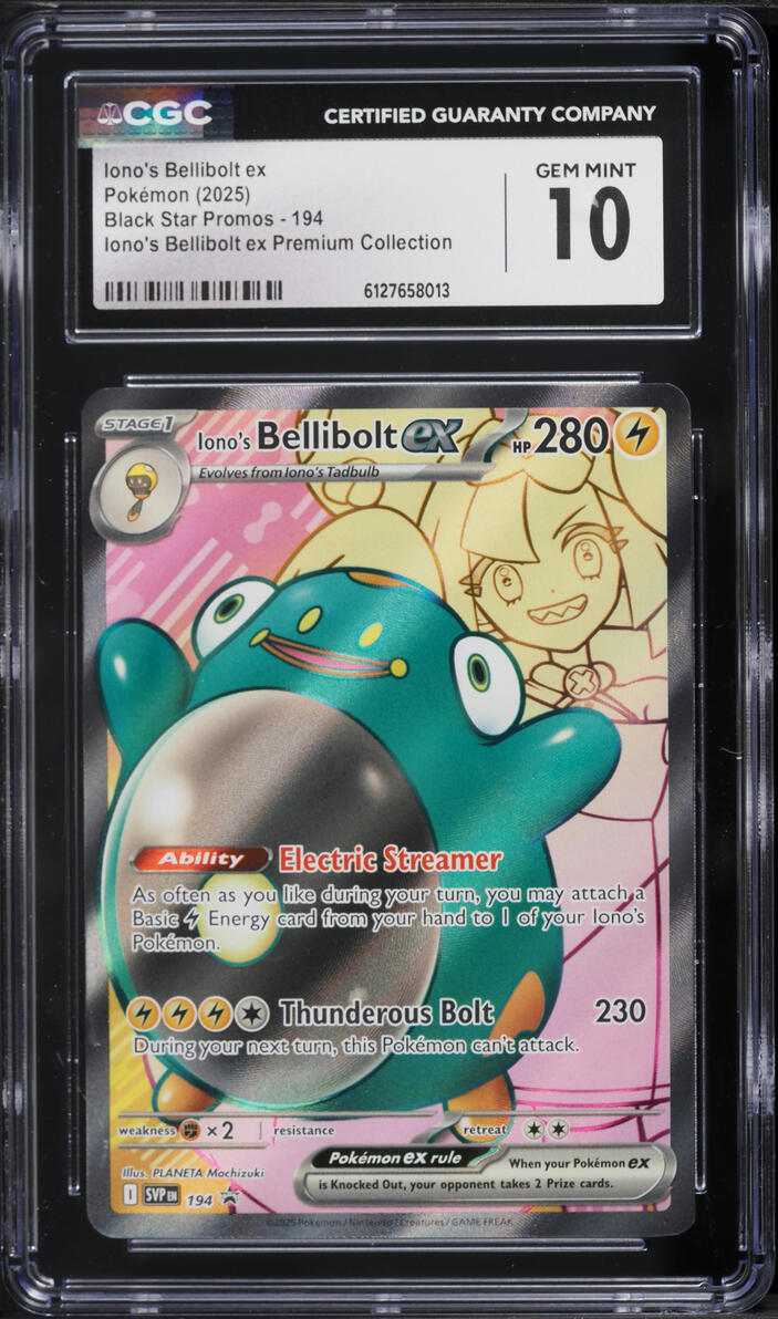 2025 Pokemon SV Promo Premium Collection Full Art Iono's Bellibolt ex #194 CGC 10 GEM MINT
