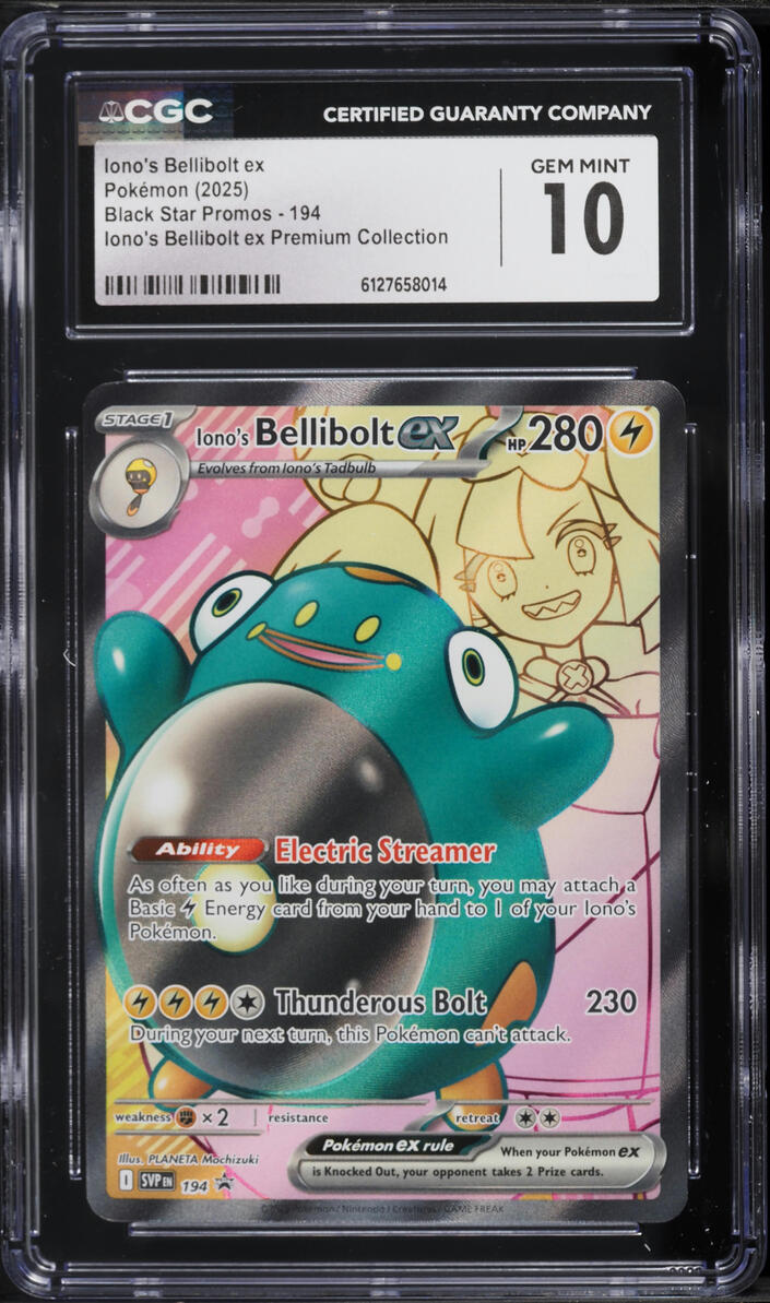 2025 Pokemon SV Promo Premium Collection Full Art Iono's Bellibolt ex #194 CGC 10 GEM MINT