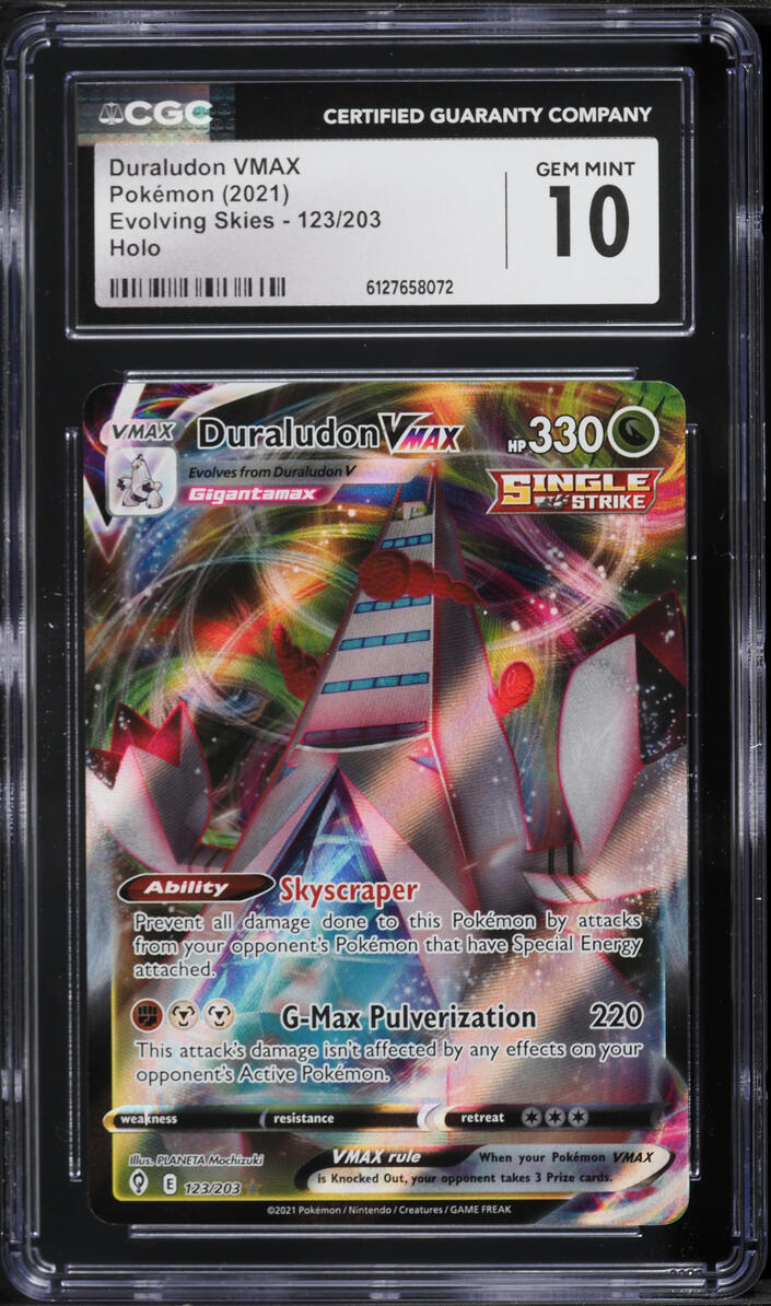 2021 Pokemon Sword & Shield Evolving Skies Full Art Duraludon VMAX #123 CGC 10 GEM MINT
