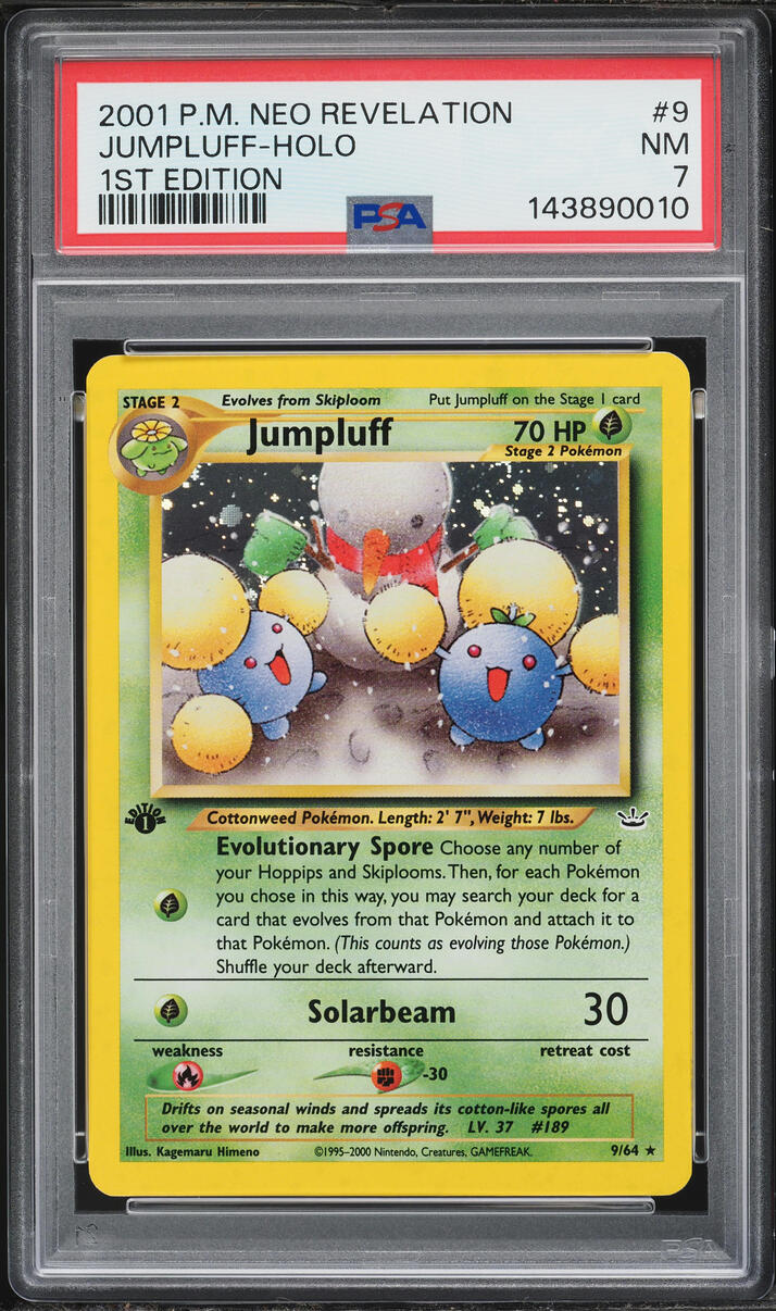 2001 Pokemon Neo Revelation 1st Edition Holo Jumpluff #9 PSA 7 NRMT