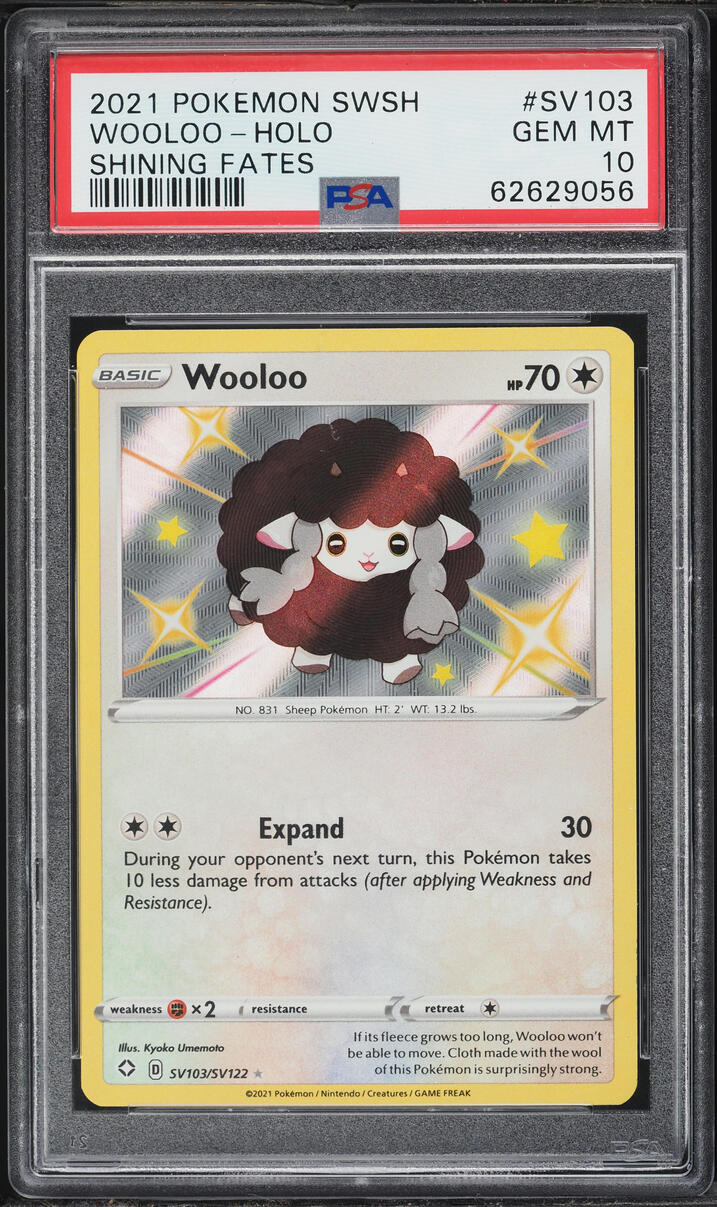 2021 Pokemon Sword & Shield Shining Fates Shiny Holo Wooloo #SV103 PSA 10 GEM MINT