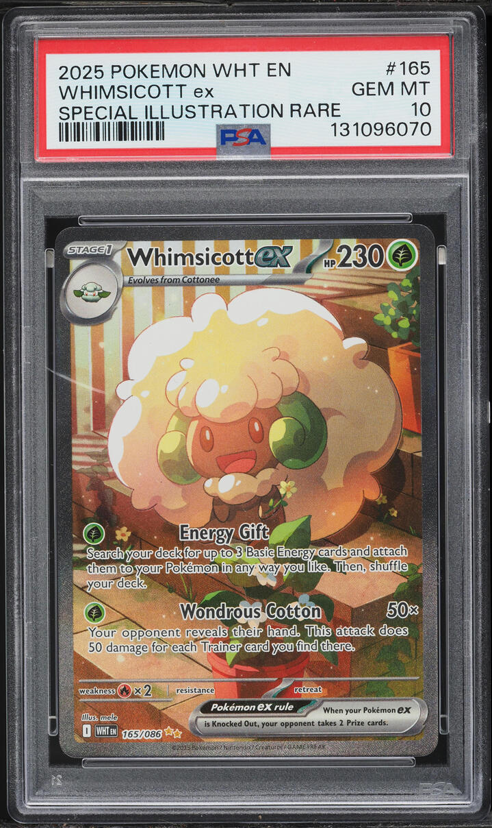 2025 Pokemon Scarlet & Violet White Flare SIR Whimsicott ex #165 PSA 10 GEM MINT