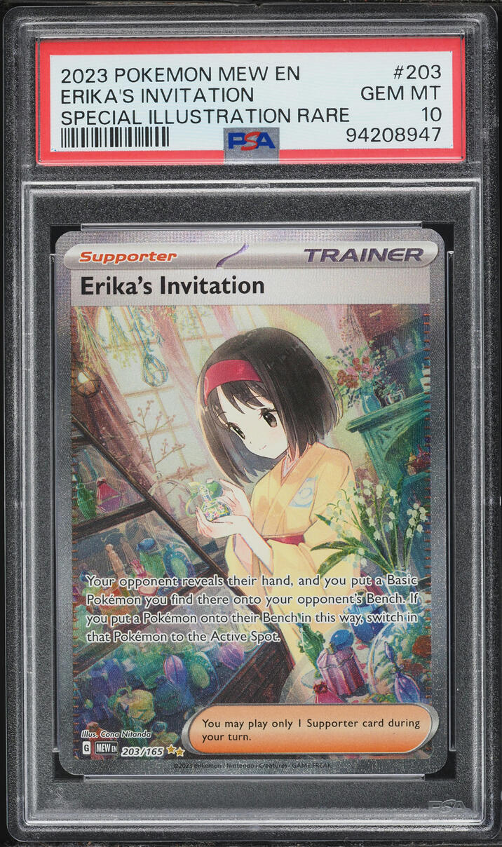 2023 Pokemon Scarlet & Violet 151 SIR Erika's Invitation #203 PSA 10 GEM MINT