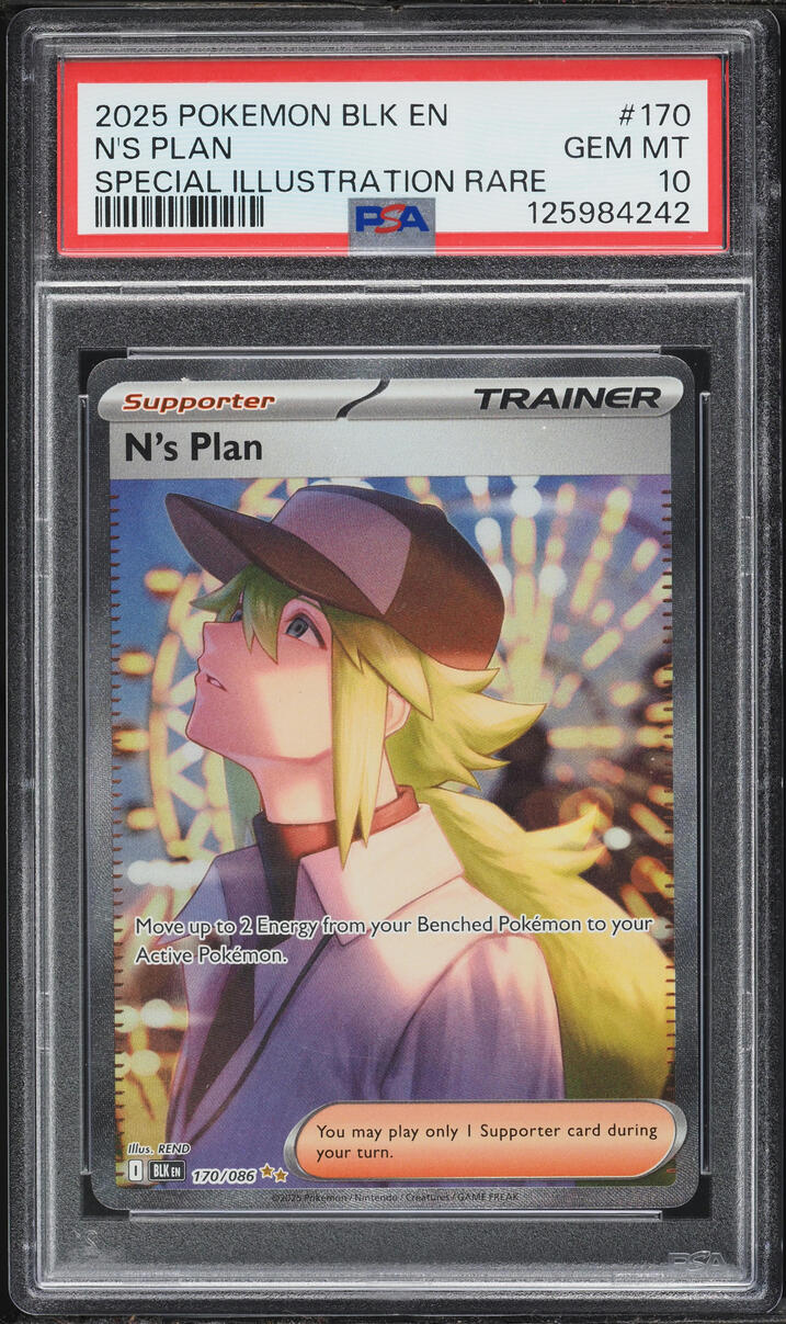 2025 Pokemon Scarlet & Violet Black Bolt SIR N's Plan #170 PSA 10 GEM MINT