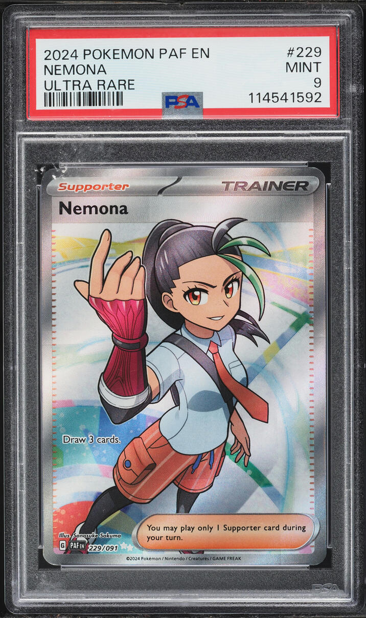 2024 Pokemon Scarlet & Violet Paldean Fates Full Art Nemona #229 PSA 9 MINT