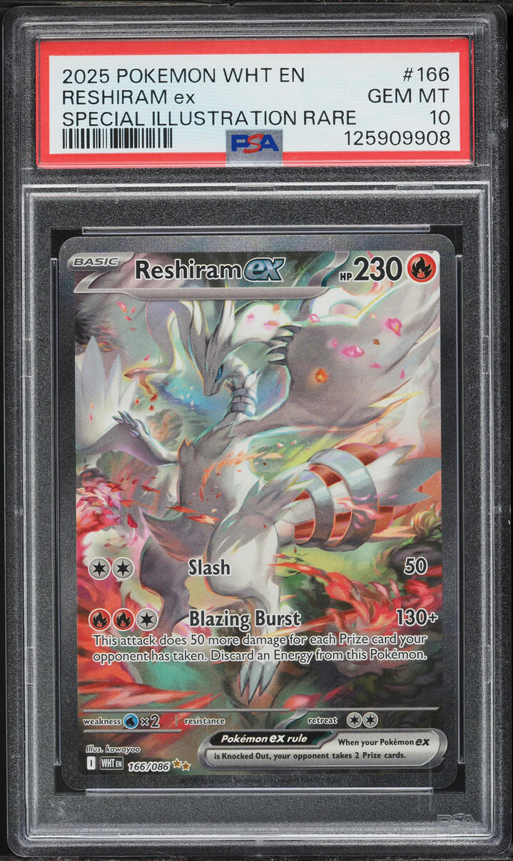2025 Pokemon Scarlet & Violet White Flare SIR Reshiram ex #166 PSA 10 GEM MINT