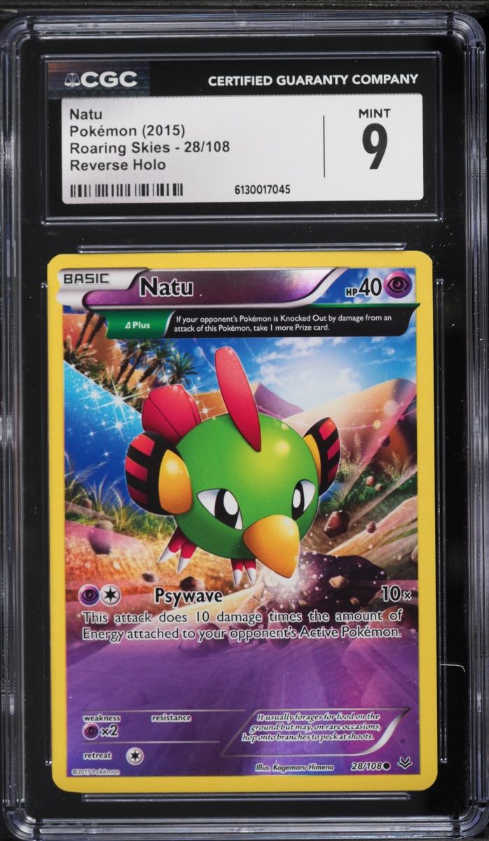 2015 Pokemon XY Roaring Skies Reverse Holo Natu #28 CGC 9 MINT