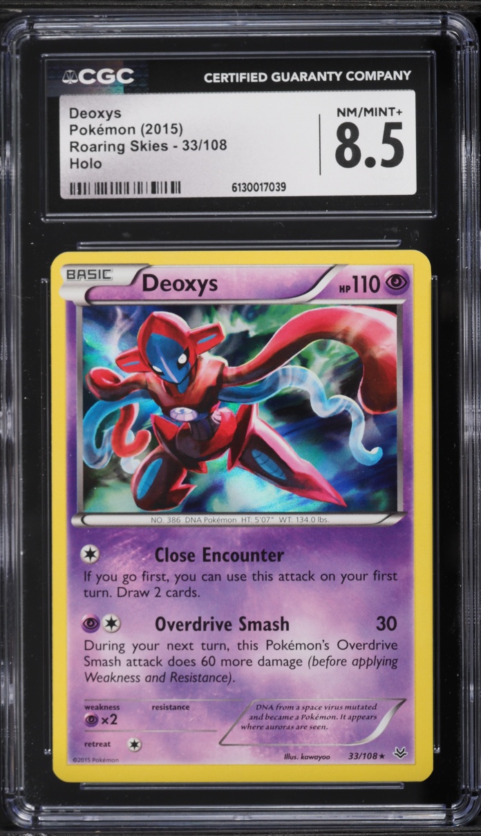 2015 Pokemon XY Roaring Skies Holo Deoxys #33 CGC 8.5 NM-MT+