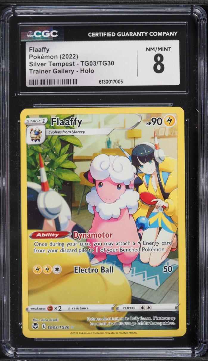 2022 Pokemon Sword & Shield Silver Tempest CHR Flaaffy #TG03 CGC 8 NM-MT