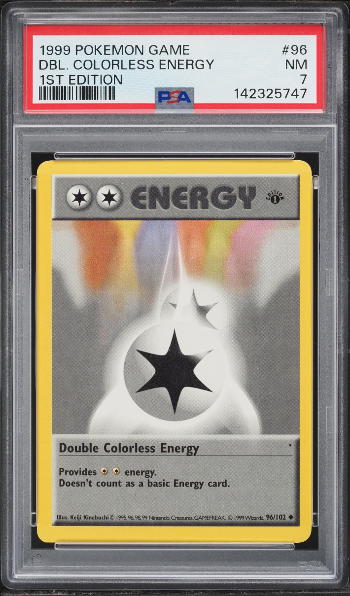 1999 Pokemon Base Set Shadowless 1st Edition Double Colorless Energy #96 PSA 7 NRMT