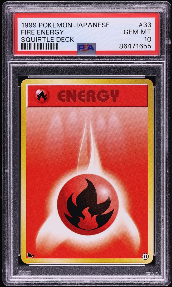 1999 Pokemon Japanese Squirtle Deck Fire Energy #33 PSA 10 GEM MINT