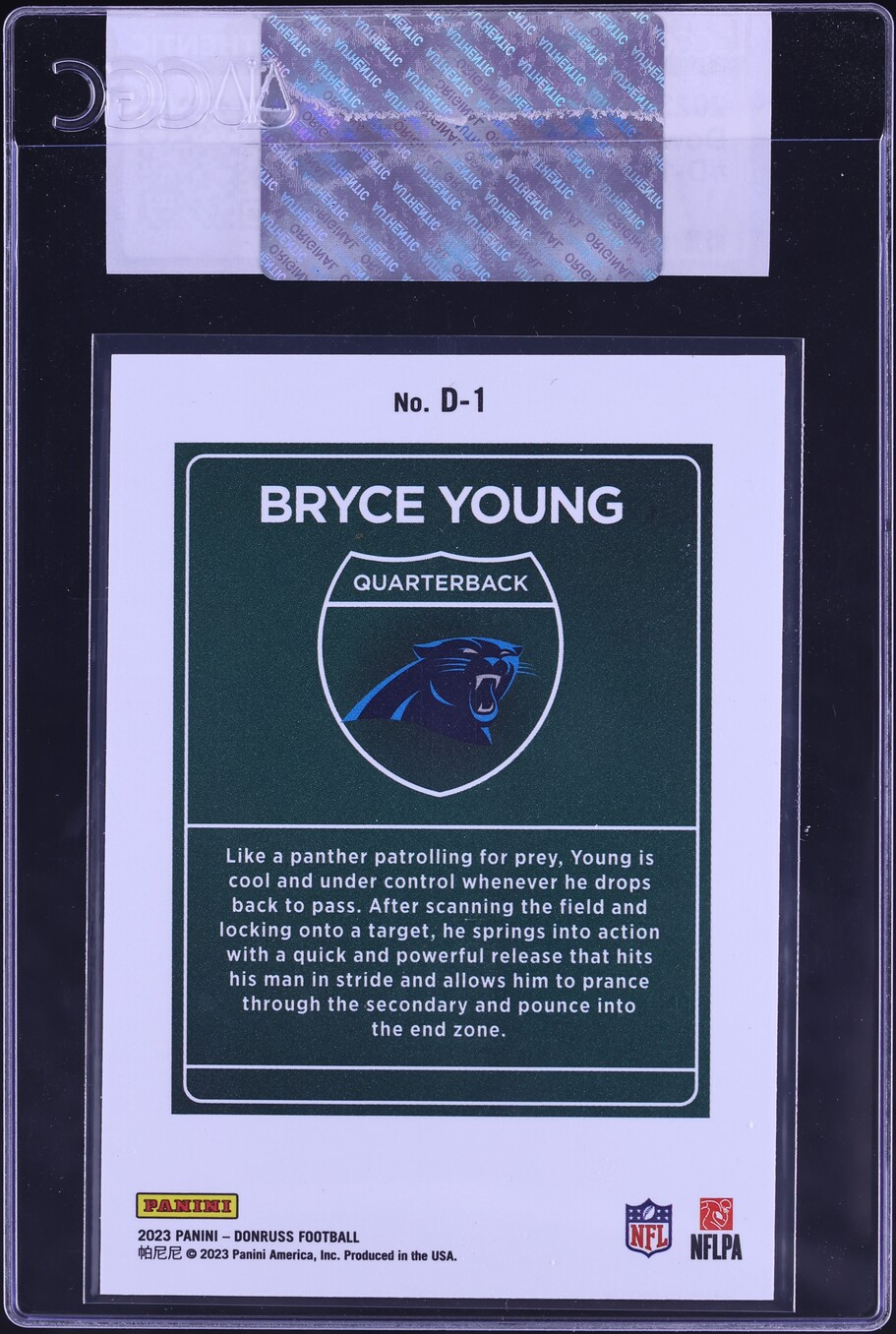 2023 Donruss Downtown Bryce Young ROOKIE #D-1 CGC AUTH
