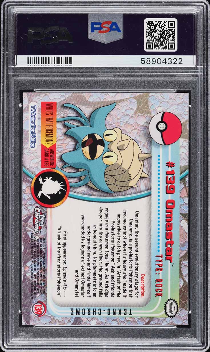 2000 Topps Chrome Pokemon Series 2 Tekno Omastar #139 PSA 10 GEM MINT