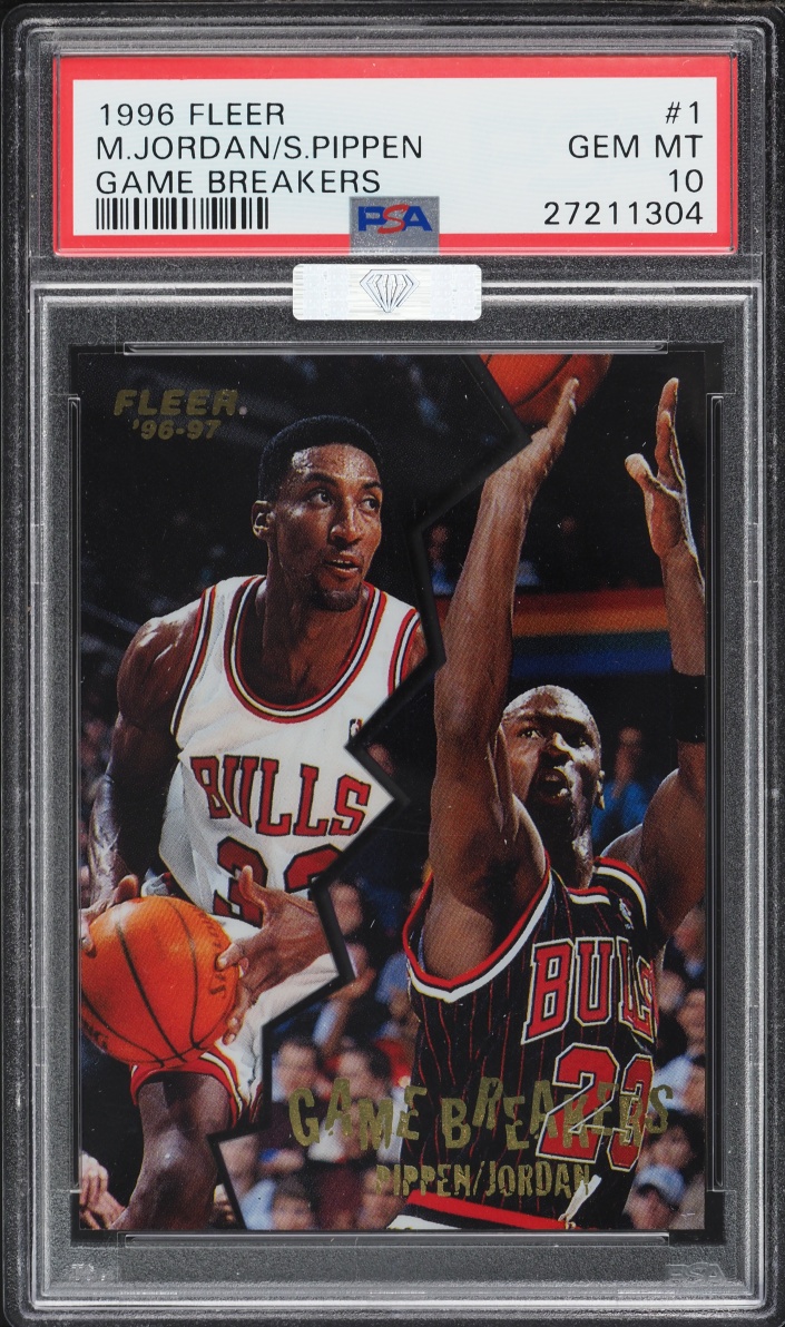 1996 Fleer Game Breakers Michael Jordan Scottie Pippen #1 MBA PSA 10 GEM MINT