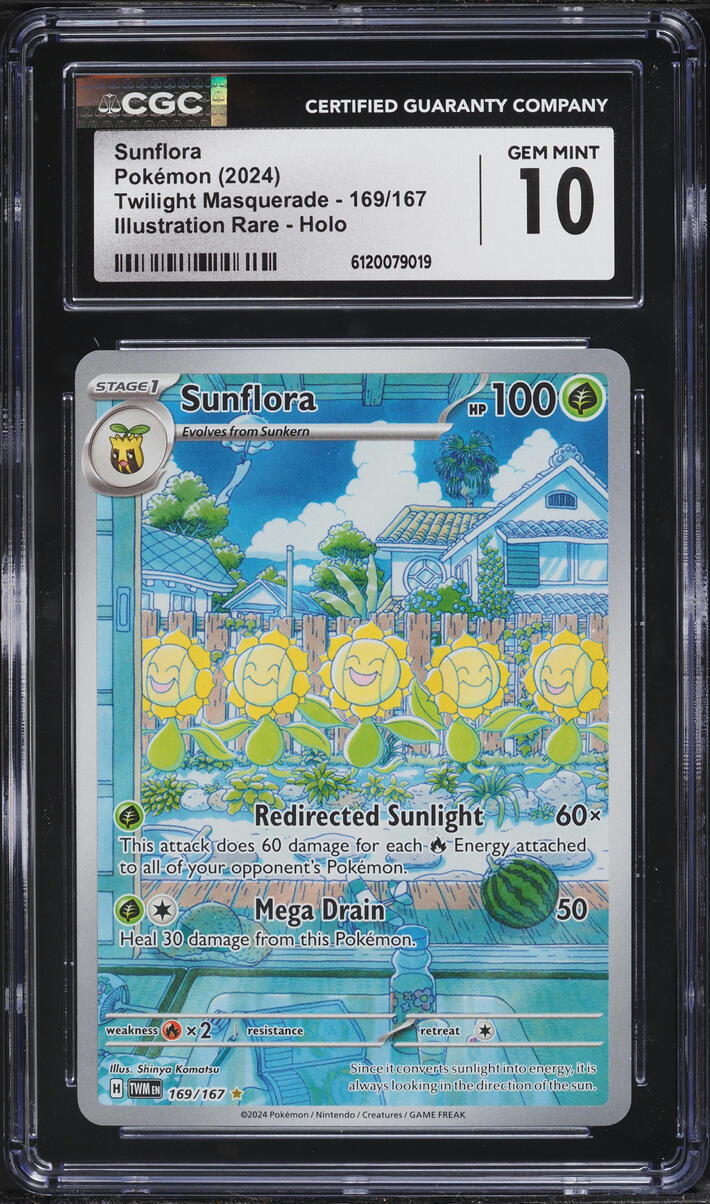 2024 Pokemon Scarlet & Violet Twilight Masquerade IR Sunflora #169 CGC 10 GEM MINT