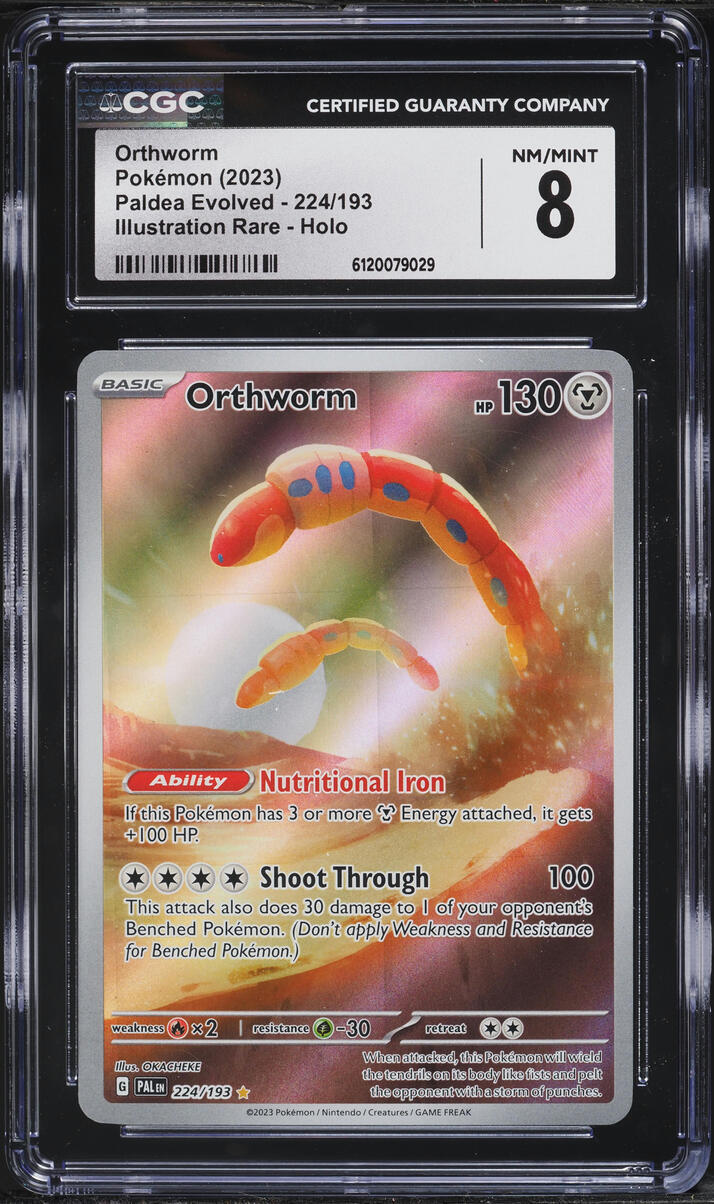 2023 Pokemon Scarlet & Violet Paldea Evolved IR Orthworm #224 CGC 8 NM-MT