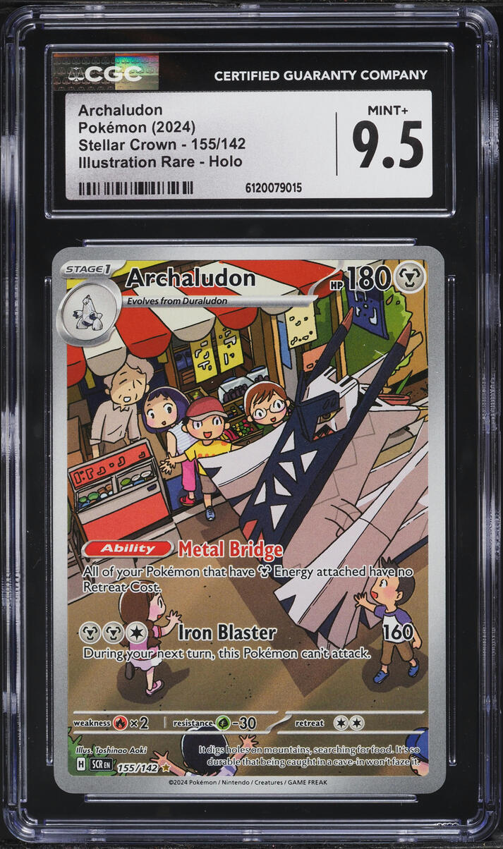 2024 Pokemon Scarlet & Violet Stellar Crown IR Archaludon #155 CGC 9.5 MINT+