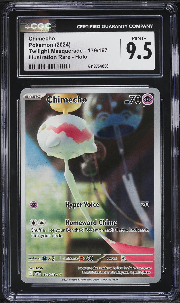 2024 Pokemon Scarlet & Violet Twilight Masquerade IR Chimecho #179 CGC 9.5 MINT+