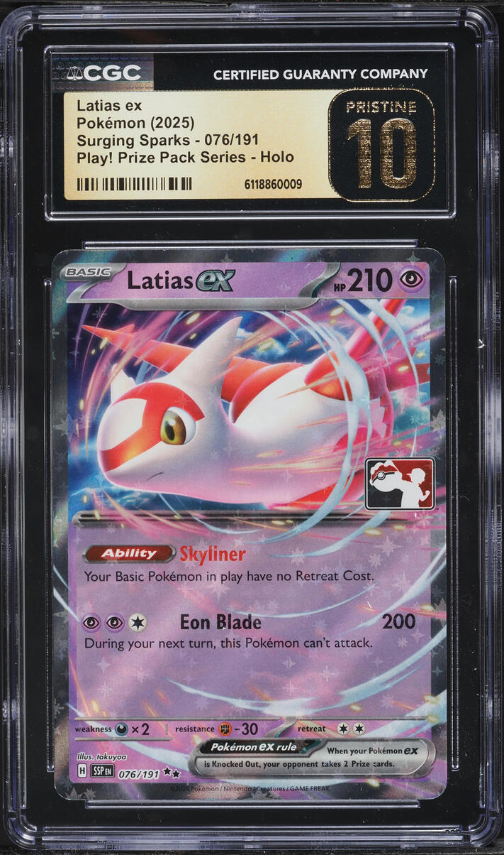 2025 Pokemon Scarlet & Violet Surging Sparks Play! Prize Holo Latias ex #76 CGC 10 PRISTINE