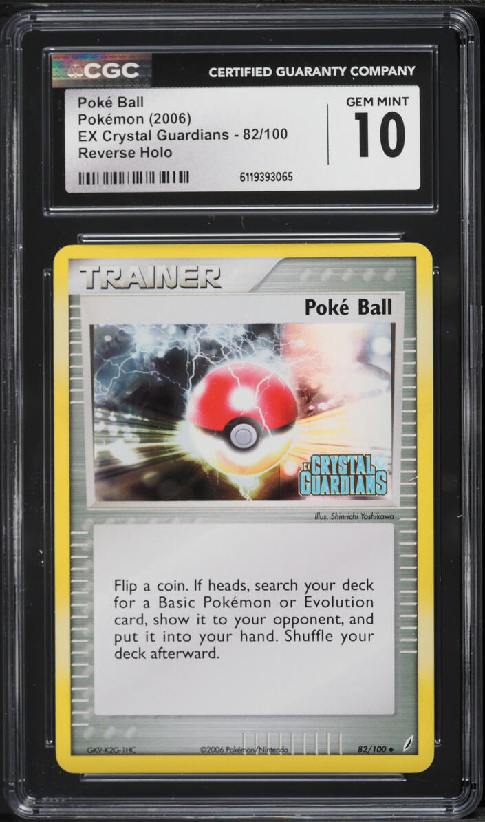 2006 Pokemon EX Crystal Guardians Reverse Holo Poke Ball #82 CGC 10 GEM MINT