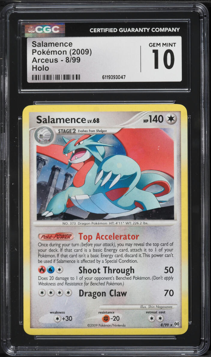 2009 Pokemon Platinum Arceus Holo Salamence #8 CGC 10 GEM MINT