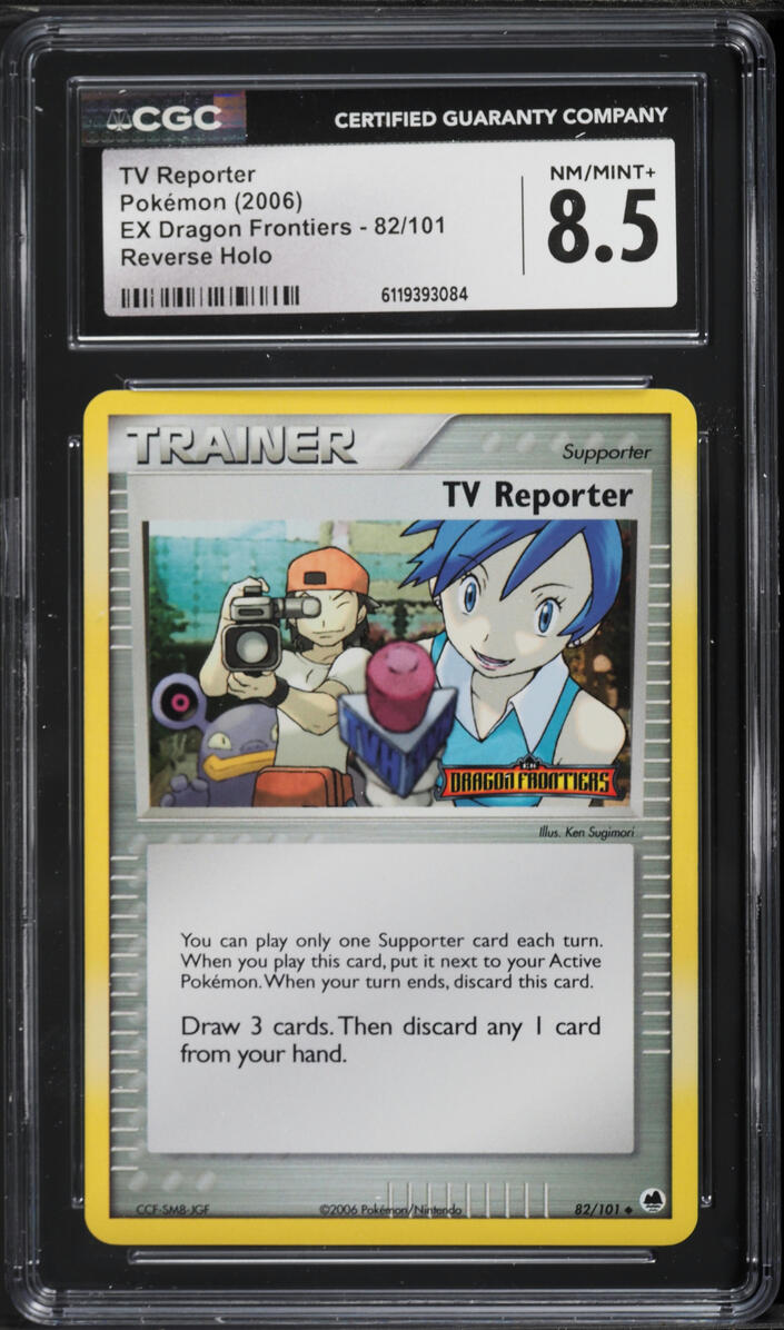 2006 Pokemon EX Dragon Frontiers Reverse Holo TV Reporter #82 CGC 8.5 NM-MT+