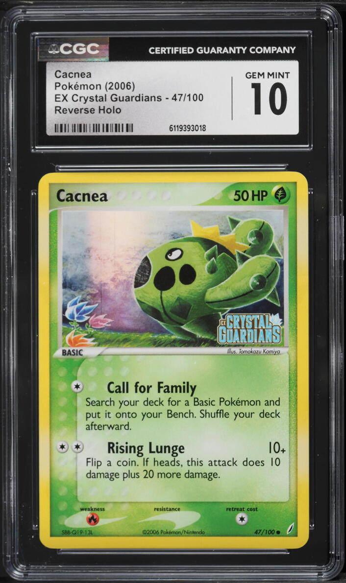 2006 Pokemon EX Crystal Guardians Reverse Holo Cacnea #47 CGC 10 GEM MINT