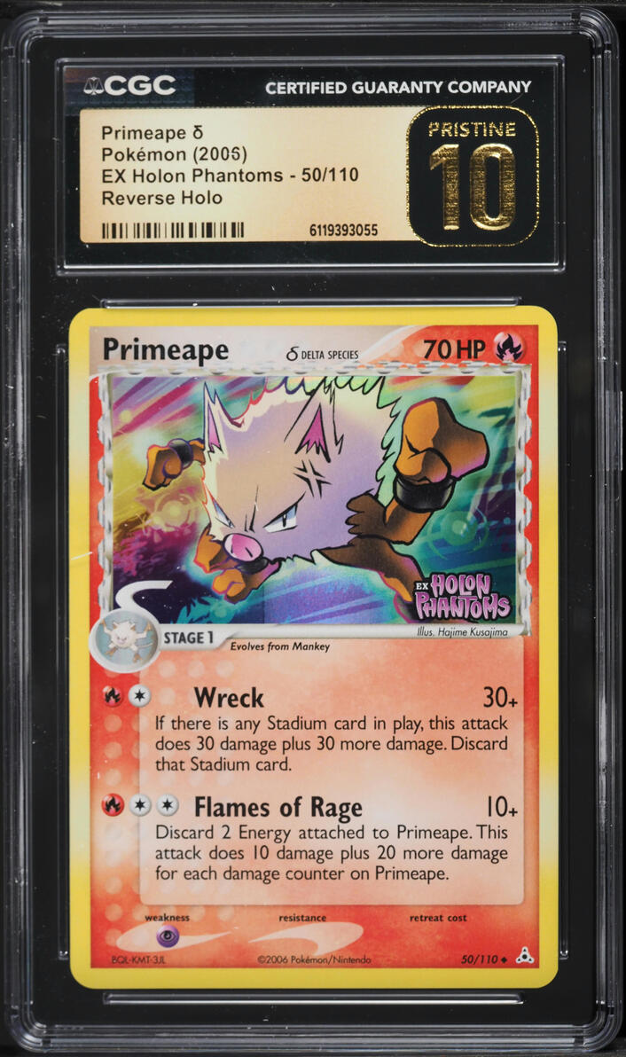 2006 Pokemon EX Holon Phantoms Reverse Holo Primeape #50 CGC 10 PRISTINE